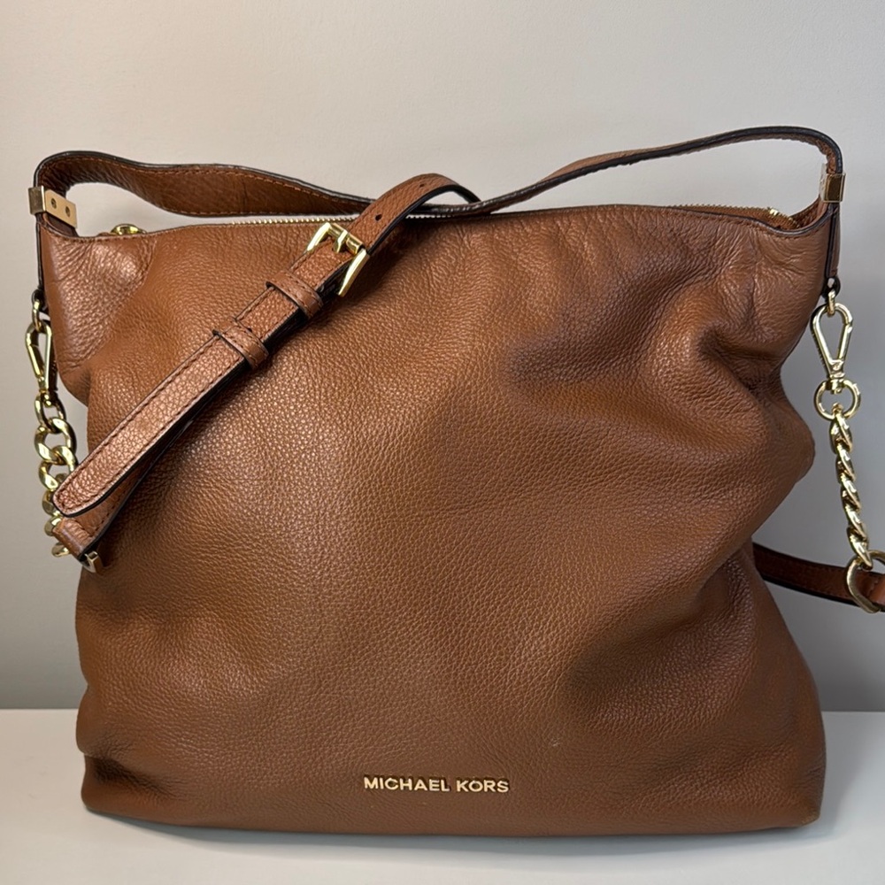 Michael Kors camel brown satchel shoulder bag